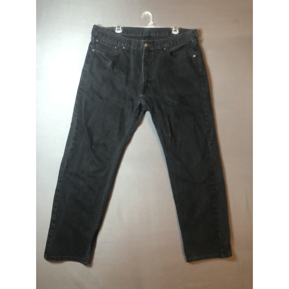 Levis 505 Regular Fit Jeans Mens Black 38x30 Straight Leg 00505-0260